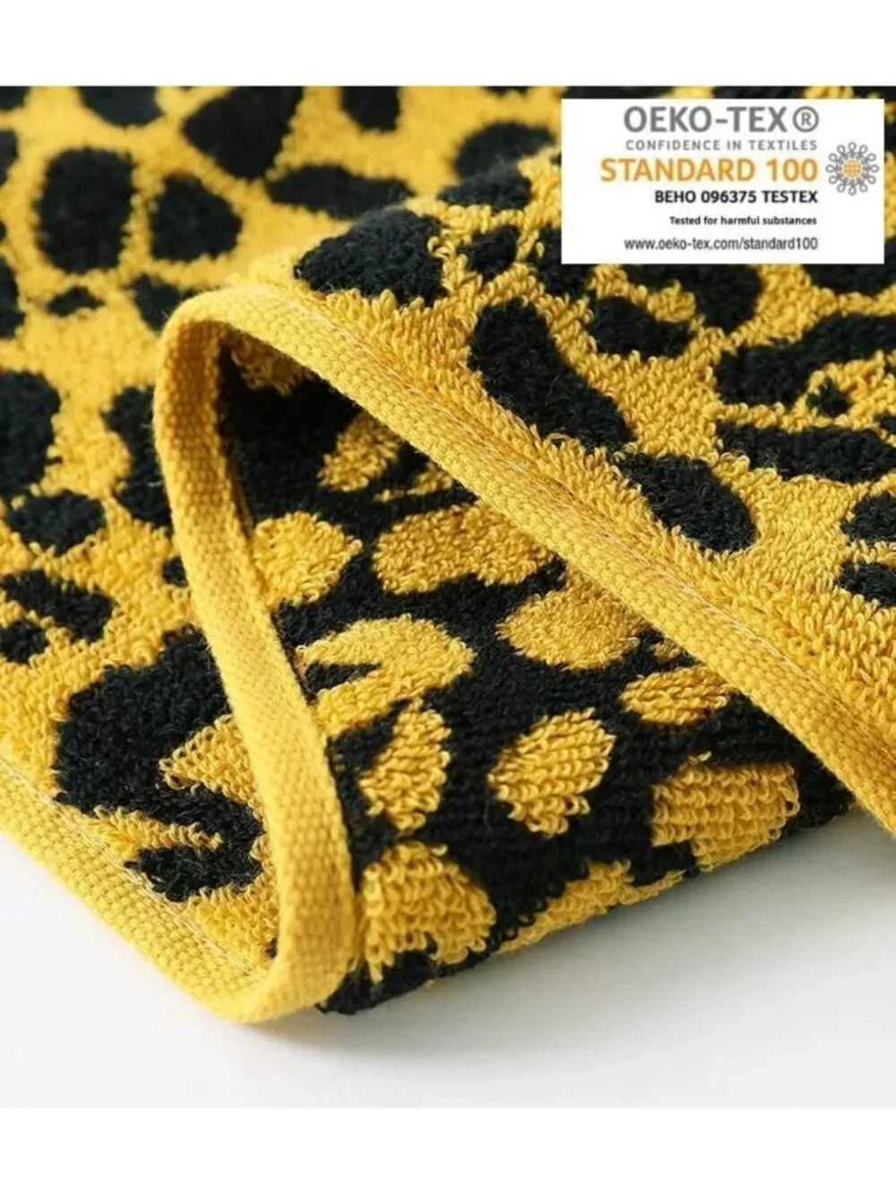 3-Piece Leopard Bath Towel Set - Quick-Drying, 100% Cotton, Oeko-TEX Certified